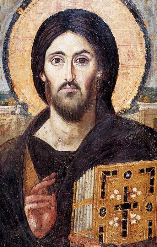 The Christ Pantocrator of Saint Catherine's Monastery at Mount Sinai, 6th century AD.